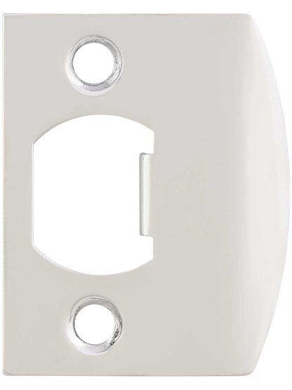 Solid Brass Full Lip Strike Plate with Square Corners in Polished Chrome.